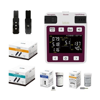 11 dalam 1 Glukosa Darah Hemoglobin Lipid Darah Fungsi Renal Monitor Multi-Fungsi Meter Analyzer