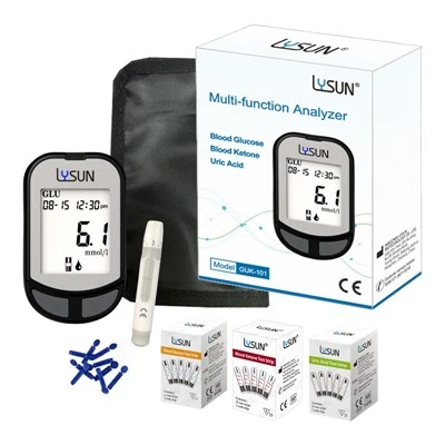 Lysun 3 dalam 1 Glukosa Darah, Asid Urik, Meter Keton Darah GUK-101