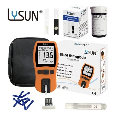 Lysun Hemoglobin Meter Analyzer Test Meter HCT Strip / Kit Mudah Digunakan